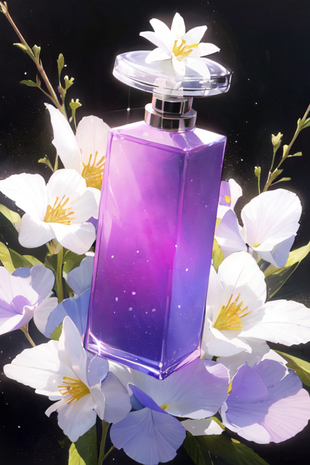 13446-1475485819-no human, perfume bottle, pink flowers, white flowers, universe, purple theme, black background.png